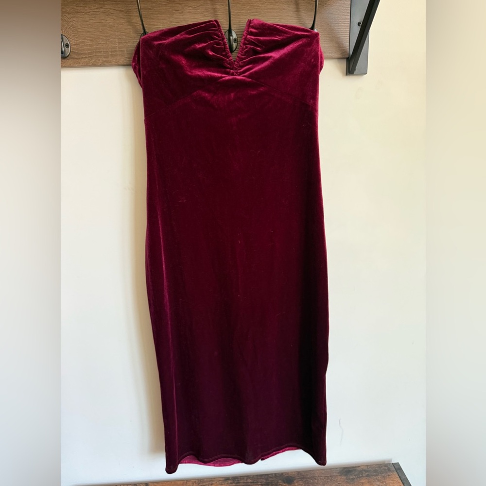 Maroon velvet dress